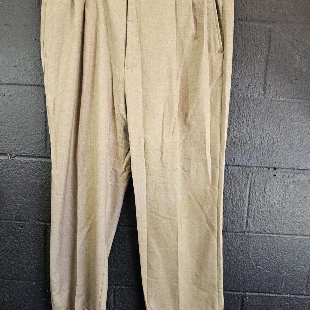 Haggar Polyester Straight FIt 40 X 29 Flat Khaki